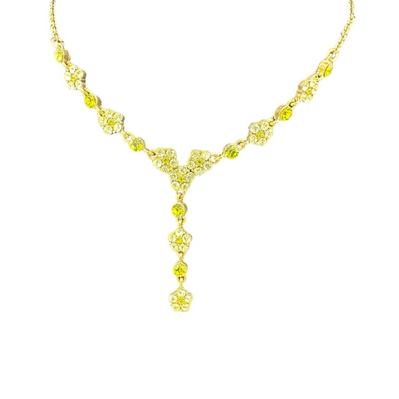 2028 Jewelry 1928 Gold‎ Tone 16 Inch Link Flower Y Necklace - Picture 2 of 6